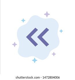 Arrow, Arrows, Back Blue Icon on Abstract Cloud Background