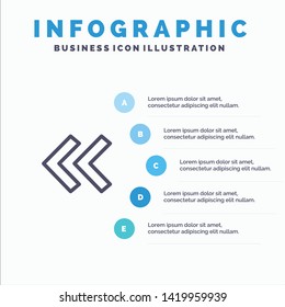 Arrow, Arrows, Back Line icon with 5 steps presentation infographics Background