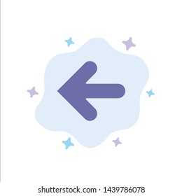 Arrow, Arrows, Back, Point Back Blue Icon on Abstract Cloud Background