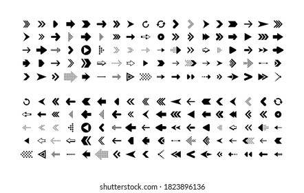 Pfeil. Pfeilsammlung. Pfeile schwarze Vektorsymbole. Vektorgrafik