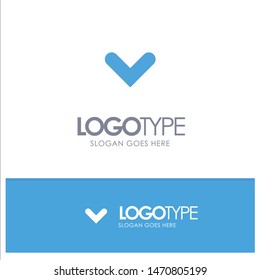 Arrow, Arrows, Direction, Down Blue Solid Logo with place for tagline. Vector Icon Template background