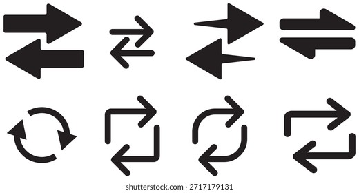 arrow, arrows, exchange, refresh, reload, repeat, sync, synchronize, bidirectional, two way, direction, movement, circular, loop, cycle, icon, symbol, interface, ui, ux, navigation, data, transfer,