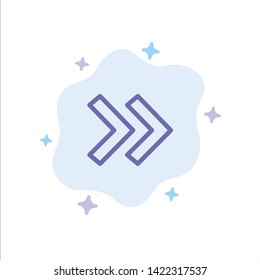 Arrow, Arrows, Right Blue Icon on Abstract Cloud Background