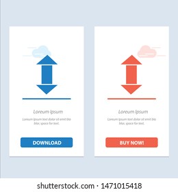 Arrow, Arrows, Up, Down  Blue and Red Download and Buy Now web Widget Card Template. Vector Icon Template background