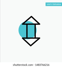 Arrow, Arrows, Up, Down turquoise highlight circle point Vector icon