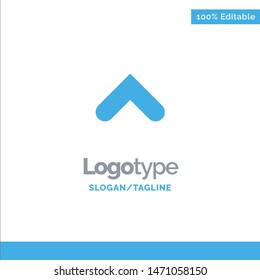 Arrow, Arrows, Up, Sign Blue Solid Logo Template. Place for Tagline. Vector Icon Template background