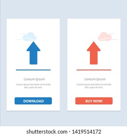 Arrow, Arrows, Up, Upload  Blue and Red Download and Buy Now web Widget Card Template
