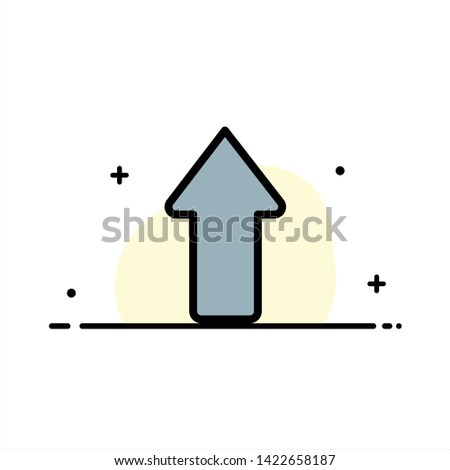 Arrow, Arrows, Up, Upload  Business Flat Line Filled Icon Vector Banner Template