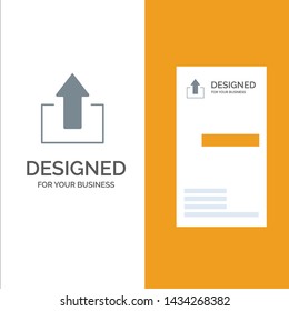 Arrow, Arrows, Up, Upload Grey Logo Design and Business Card Template