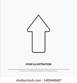 Arrow, Arrows, Up, Upload Line Icon Vector