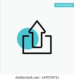 Arrow, Arrows, Up, Upload turquoise highlight circle point Vector icon. Vector Icon Template background
