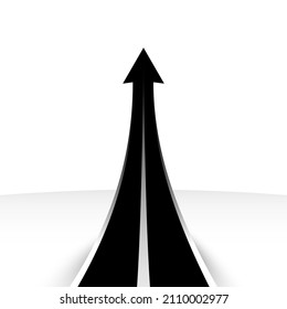 Up arrow - asphalt road vector illustration