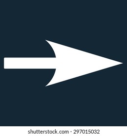 Arrow Axis X icon from Primitive Set. This isolated flat symbol is drawn with white color on a dark blue background.