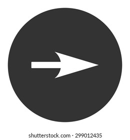 Arrow Axis X icon from Primitive Round Buttons OverColor Set. This round flat button is drawn with white and gray colors on a white background.