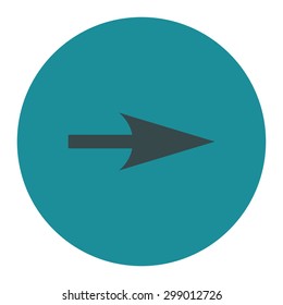 Arrow Axis X icon from Primitive Round Buttons OverColor Set. This round flat button is drawn with soft blue colors on a white background.