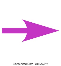 Arrow Axis X icon from Primitive Set. This isolated flat symbol is drawn with violet color on a white background.