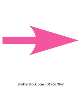 Arrow Axis X icon from Primitive Set. This isolated flat symbol is drawn with pink color on a white background.
