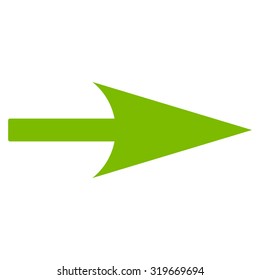 Arrow Axis X icon from Primitive Set. This isolated flat symbol is drawn with eco green color on a white background.