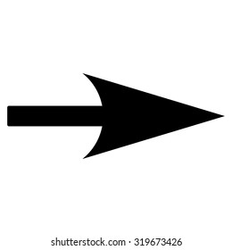 Arrow Axis X icon from Primitive Set. This isolated flat symbol is drawn with black color on a white background.