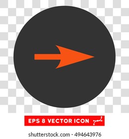 Arrow Axis X round icon. Vector EPS illustration style is flat iconic bicolor symbol, orange and gray colors, transparent background.