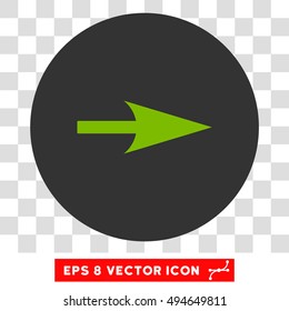 Arrow Axis X round icon. Vector EPS illustration style is flat iconic bicolor symbol, eco green and gray colors, transparent background.