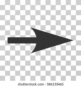 Arrow Axis X vector pictograph. Illustration style is flat iconic gray symbol on a transparent background.