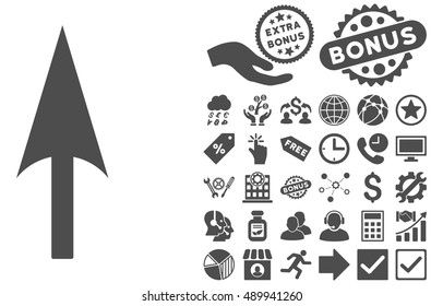 Arrow Axis Y icon with bonus pictograph collection. Vector illustration style is flat iconic symbols, gray color, white background.