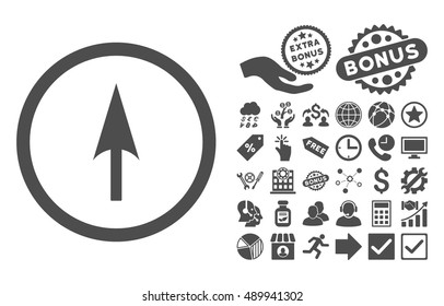 Arrow Axis Y icon with bonus pictograph collection. Vector illustration style is flat iconic symbols, gray color, white background.