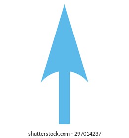 Arrow Axis Y icon from Primitive Set. This isolated flat symbol is drawn with blue color on a white background, angles are rounded.