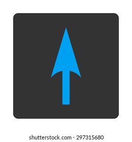 Arrow Axis Y icon from Primitive Buttons OverColor Set. This rounded square flat button is drawn with blue and gray colors on a white background.