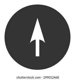 Arrow Axis Y icon from Primitive Round Buttons OverColor Set. This round flat button is drawn with white and gray colors on a white background.