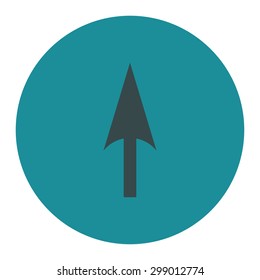 Arrow Axis Y icon from Primitive Round Buttons OverColor Set. This round flat button is drawn with soft blue colors on a white background.