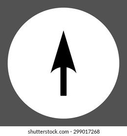 Arrow Axis Y icon from Primitive Round Buttons OverColor Set. This round flat button is drawn with black and white colors on a gray background.