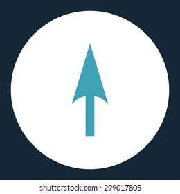 Arrow Axis Y icon from Primitive Round Buttons OverColor Set. This round flat button is drawn with blue and white colors on a dark blue background.