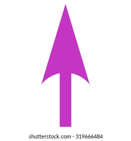 Arrow Axis Y icon from Primitive Set. This isolated flat symbol is drawn with violet color on a white background, angles are rounded.