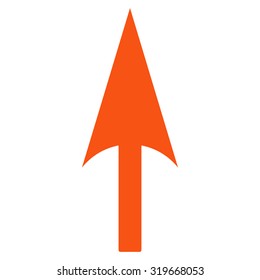 Arrow Axis Y icon from Primitive Set. This isolated flat symbol is drawn with orange color on a white background, angles are rounded.