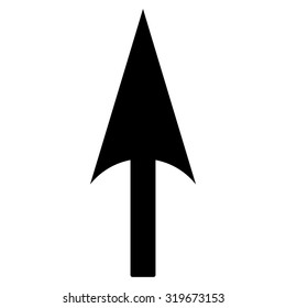 Arrow Axis Y icon from Primitive Set. This isolated flat symbol is drawn with black color on a white background, angles are rounded.