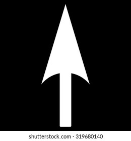 Arrow Axis Y icon from Primitive Set. This isolated flat symbol is drawn with white color on a black background.