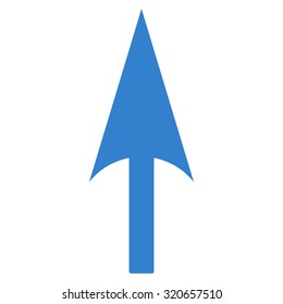 Arrow Axis Y icon from Primitive Set. This isolated flat symbol is drawn with cobalt color on a white background, angles are rounded.