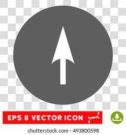 Arrow Axis Y round icon. Vector EPS illustration style is flat iconic bicolor symbol, white and silver colors, transparent background.