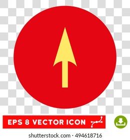 Arrow Axis Y round icon. Vector EPS illustration style is flat iconic bicolor symbol, yellow and intensive red colors, transparent background.