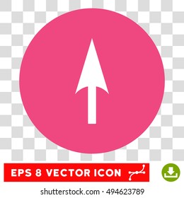 Arrow Axis Y round icon. Vector EPS illustration style is flat iconic bicolor symbol, white and pink colors, transparent background.