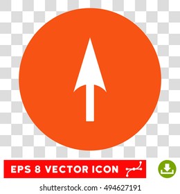 Arrow Axis Y round icon. Vector EPS illustration style is flat iconic bicolor symbol, white and orange colors, transparent background.