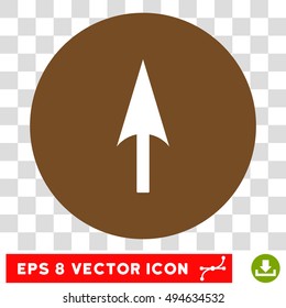 Arrow Axis Y round icon. Vector EPS illustration style is flat iconic bicolor symbol, white and brown colors, transparent background.