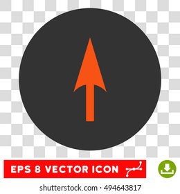 Arrow Axis Y round icon. Vector EPS illustration style is flat iconic bicolor symbol, orange and gray colors, transparent background.