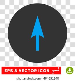 Arrow Axis Y round icon. Vector EPS illustration style is flat iconic bicolor symbol, blue and gray colors, transparent background.