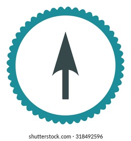 Arrow Axis Y round stamp icon. This flat vector symbol is drawn with soft blue colors on a white background.