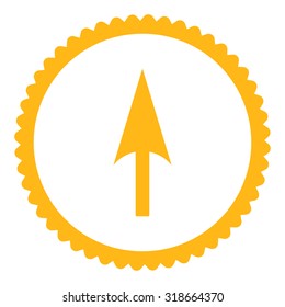 Arrow Axis Y round stamp icon. This flat vector symbol is drawn with yellow color on a white background.