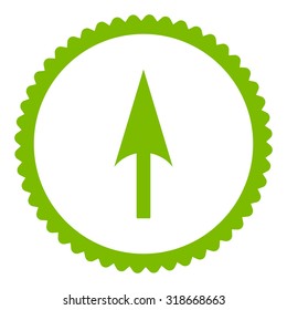 Arrow Axis Y round stamp icon. This flat vector symbol is drawn with eco green color on a white background.