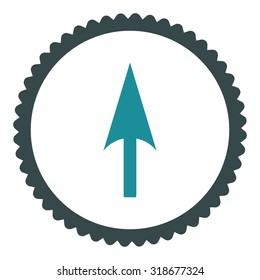 Arrow Axis Y round stamp icon. This flat vector symbol is drawn with soft blue colors on a white background.